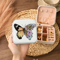 1pc Butterfly in Bloom Portable Jewelry Storage Box, Simple Jewelry Organizer Box,Gifts Box For Women