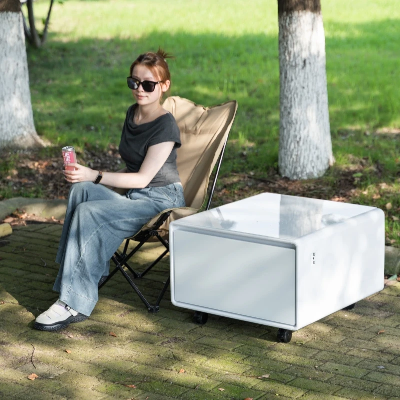 New Arrival Outdoor Cooler Box Table Ice Table for Chilled Food Drinks White Outdoor Tables