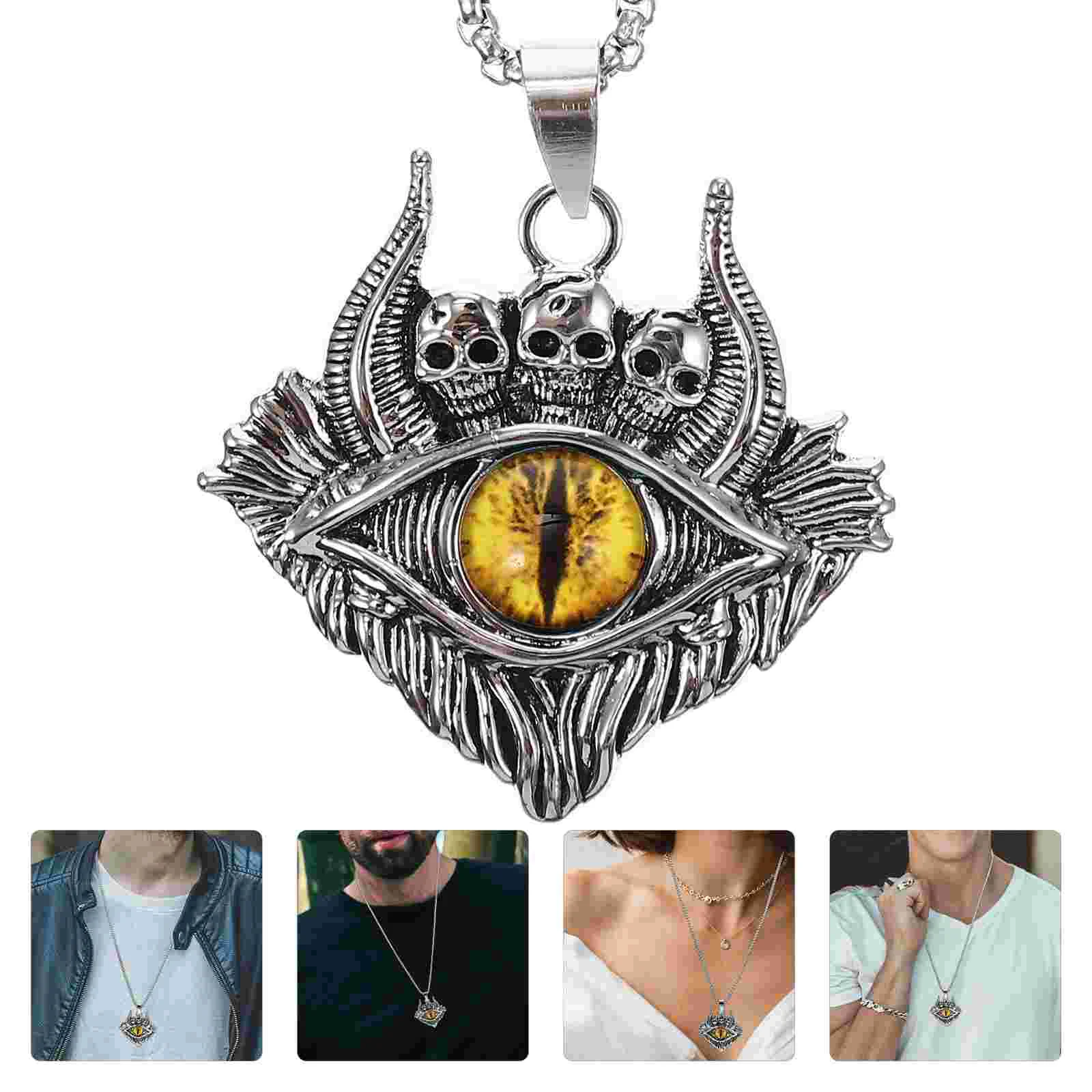 

Eye Necklace Necklaces for Men Festival Gift Women with Pendant Stainless Steel Clavicle Chain Decor Accessory Man