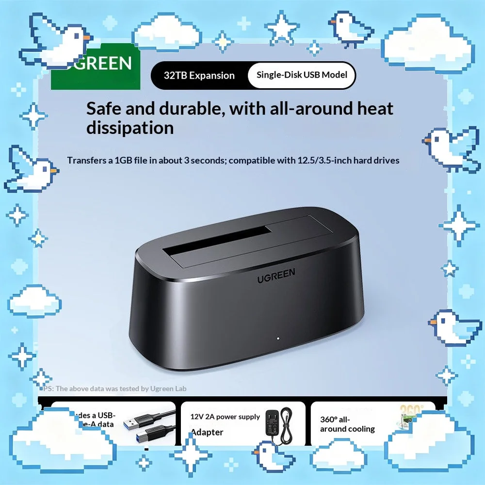 UGREEN CM197 USB 3.0 to SATA Hard Drive Docking Station 3.5 Inch 32TB External HDD Case for PC