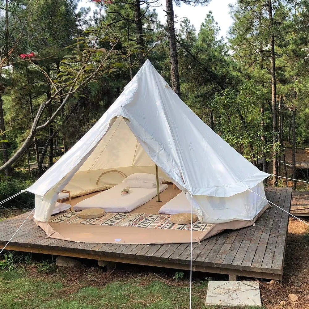 

4M Oxford Yurt Breathable Outdoor Waterproof Beige Camping Bell Tent