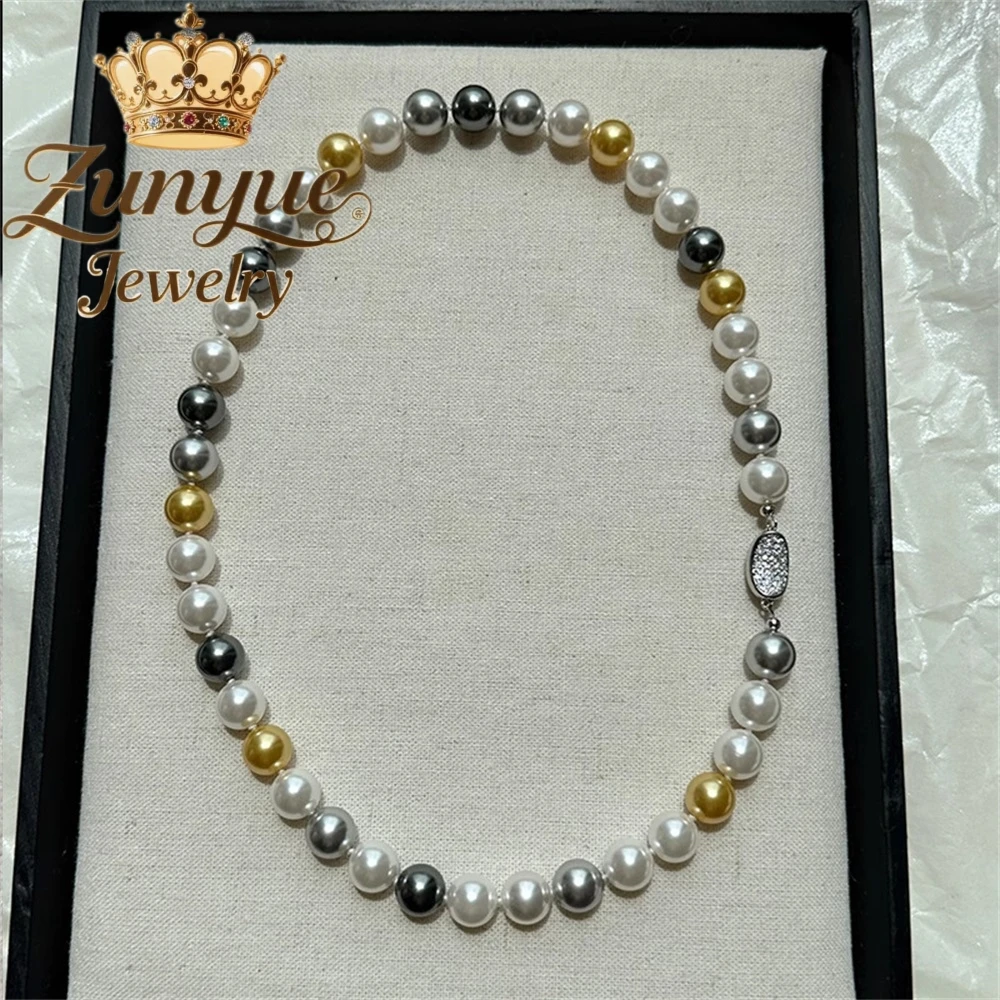 

Mixed-Color Pearl Necklace Accessory Versatile, Niche Design With A High-End Feel Necklace And Sweater Chain Fashion Jewelry