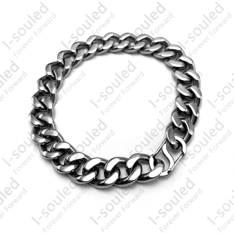 

10.5 Mm Pure Titanium Diamond Cut Cuban Bracelet Ltra-high Mirror Polishing Men's Nice Gift