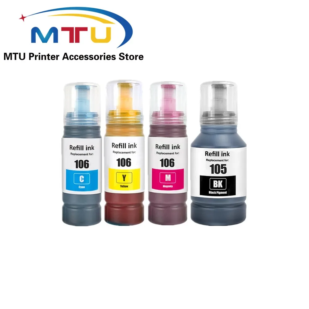 1Set 4Color 105 106 Refill Ink for Epson L7160 L7180 L7188 ET-2700 2750 3700 7750 7700