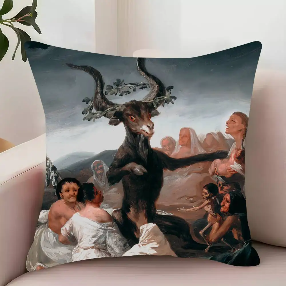 el aquelarre F-Francisco G-Goya Art Pillow Case Decor Protective Covers Comfortable soft for Sofa Living Room Home office