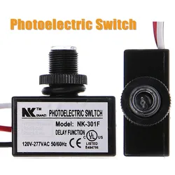 NK-301F Light Control Switch Photocell Dusk toDawn Button Photo Control Eye Switch Controller AC80~277V