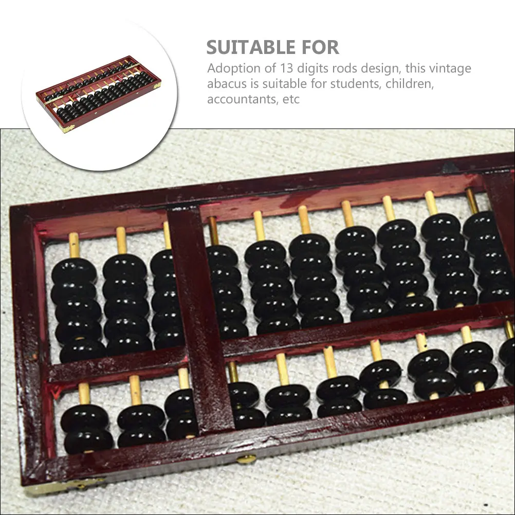 나무 주판 13 열 빈티지 수학 장난감 어린이 산술 프레임 학생 학습 도구 교육 보조 계산