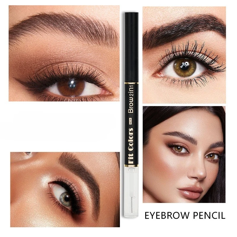 Dual Ended Eyebrow Pencil Automatic Twist Up Waterproof Sweat Proof Long Lasting Hold for Natural Wild Brows All Day Wear