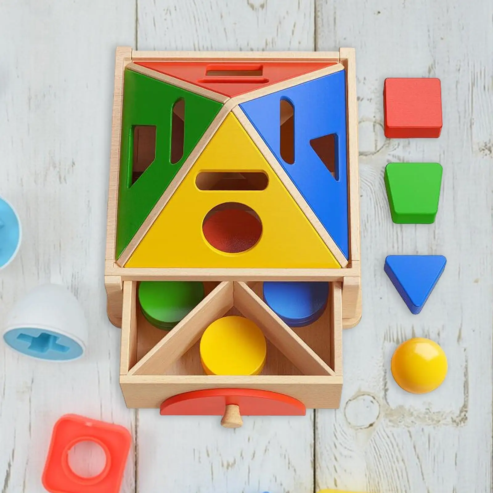 

Color Shape Sorter Toy Wooden Montessori Box Education Puzzle Building Blocks Toys for Toddlers Kid Gifts 1 2 3 4 Year Old