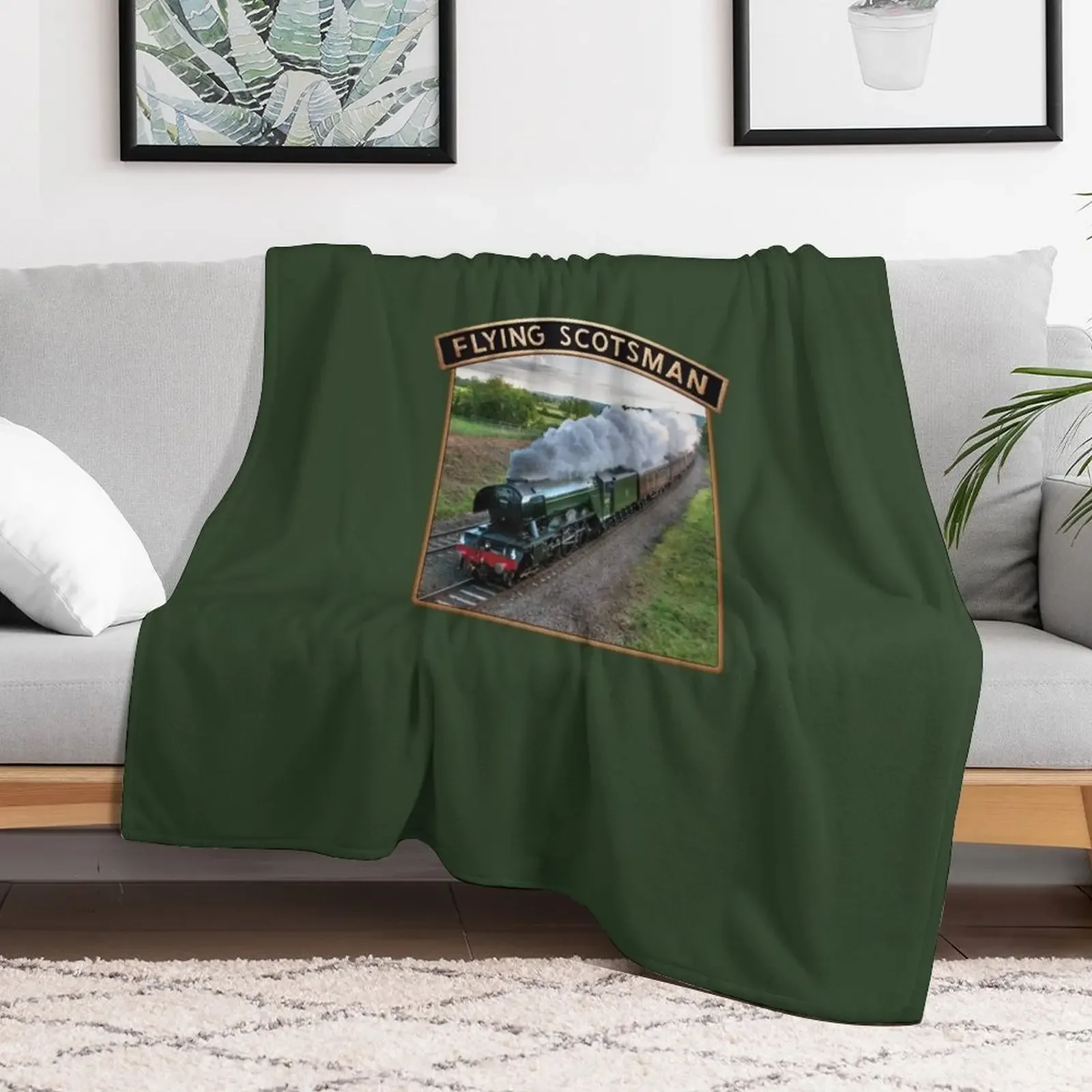 Flying Scotsman and Nameplate Throw Blanket valentine gift ideas Furry Giant Sofa Blankets