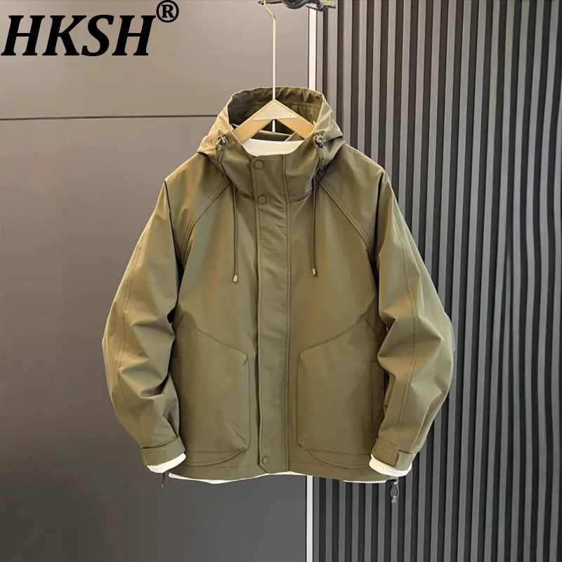 

HKSH весна осень новая мужская повседневная куртка с капюшоном в стиле сафари Techwear трендовая модная спортивная уличная универсальная ветровка HK15364