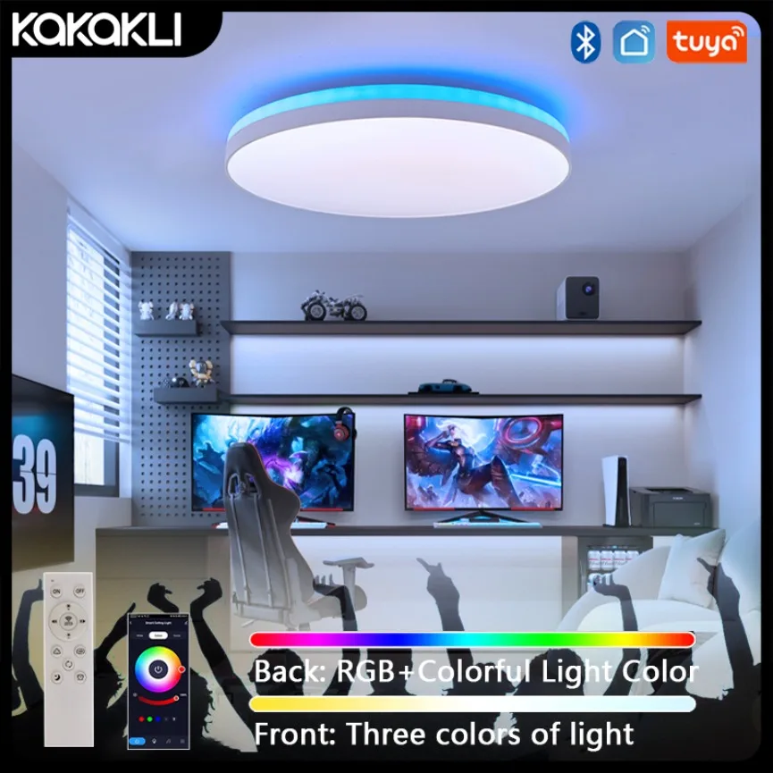 Tuya APP Intelligent LED Ceiling Light RGB Backlight Color Lighting Remote Control for Remote Dimming of Indoor Decorative Light