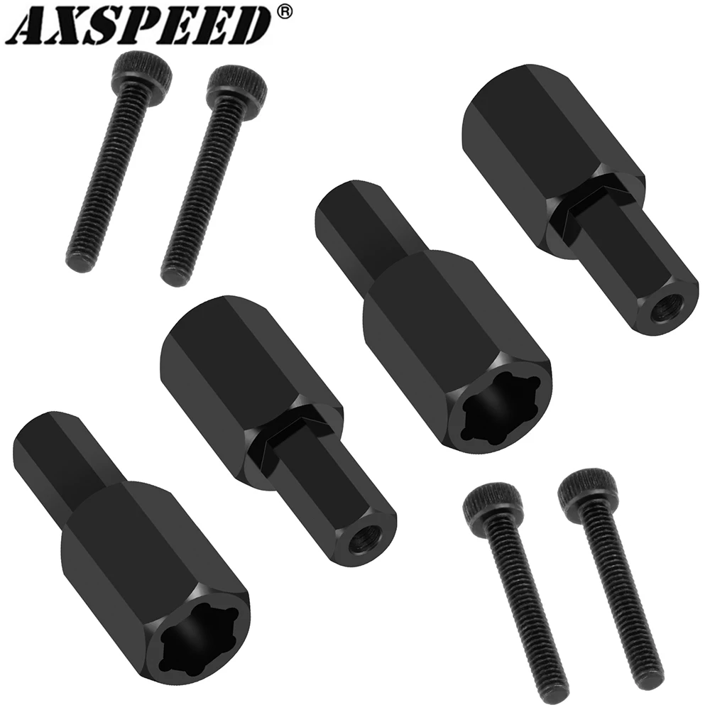 AXSPEED 4 ชิ้น 5 มิลลิเมตรถึง 5 มิลลิเมตรล้อ Hex Hub อะแดปเตอร์สําหรับ WPL C34 C24 1/16 RC Crawler รถบรรทุก 1/2 "ขยาย Offset อะไหล่อัพเกรด