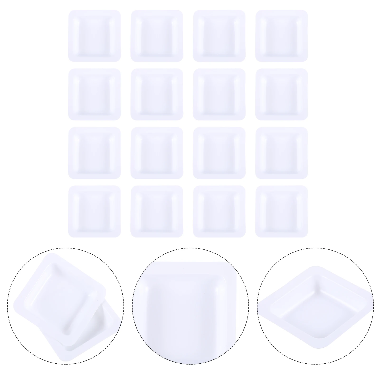 

50pcs Anti-Static Dish Plastic Weigh Boat Disposable Lab Supplies 7Ml Lightweight Food Safe Measuring Liquid Powder Square