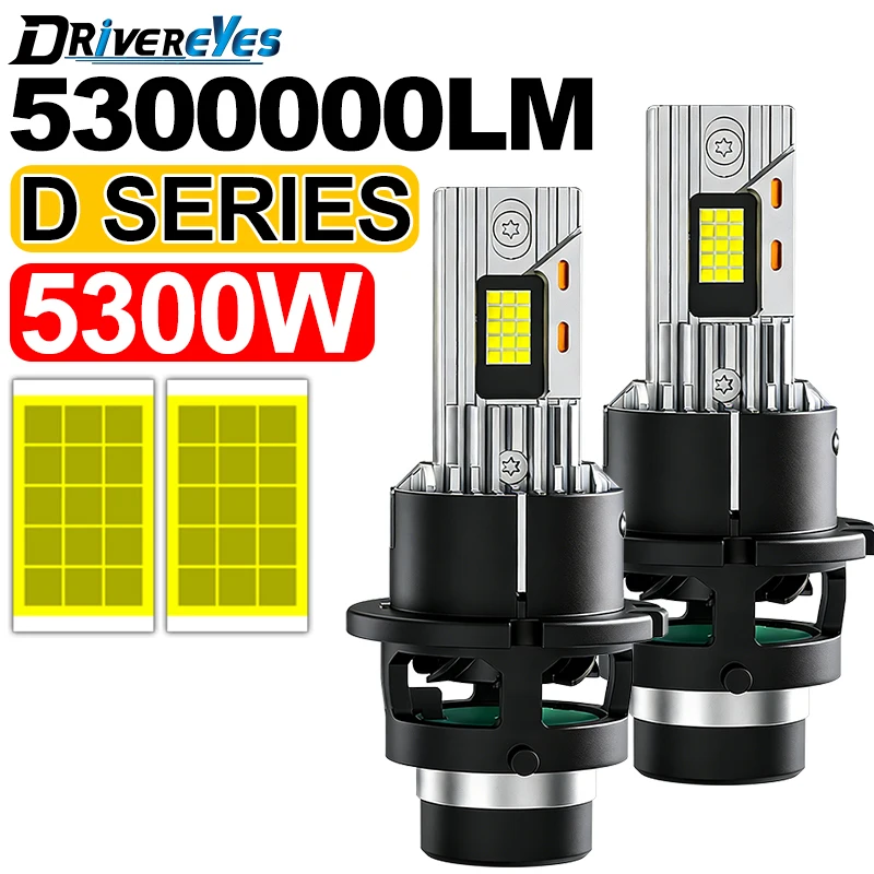 D2S D4S Led Car Headlight Bulb D2R D4R LED Car Light High power 5300W 1:1 Plug and Play 9570 CSP Chip Turbo Lamp 6000K White 12V