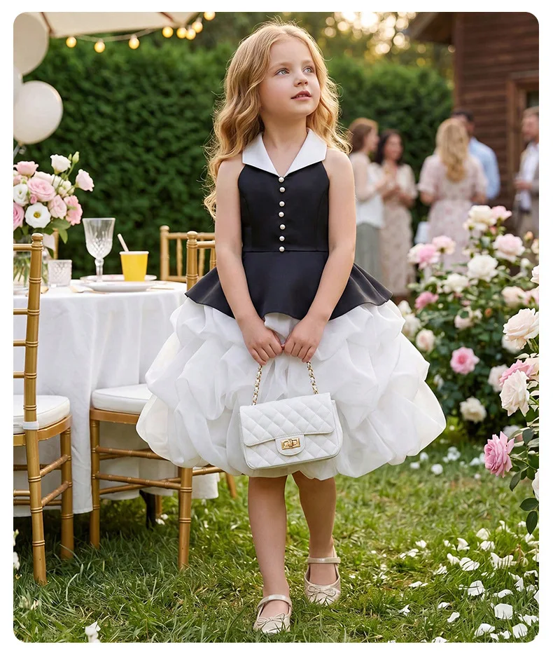 2026 New Baby Summer Girls Boutique Bow Tutu Dress , Princess Kids Sweet Fashion Party Dress 2-8 T
