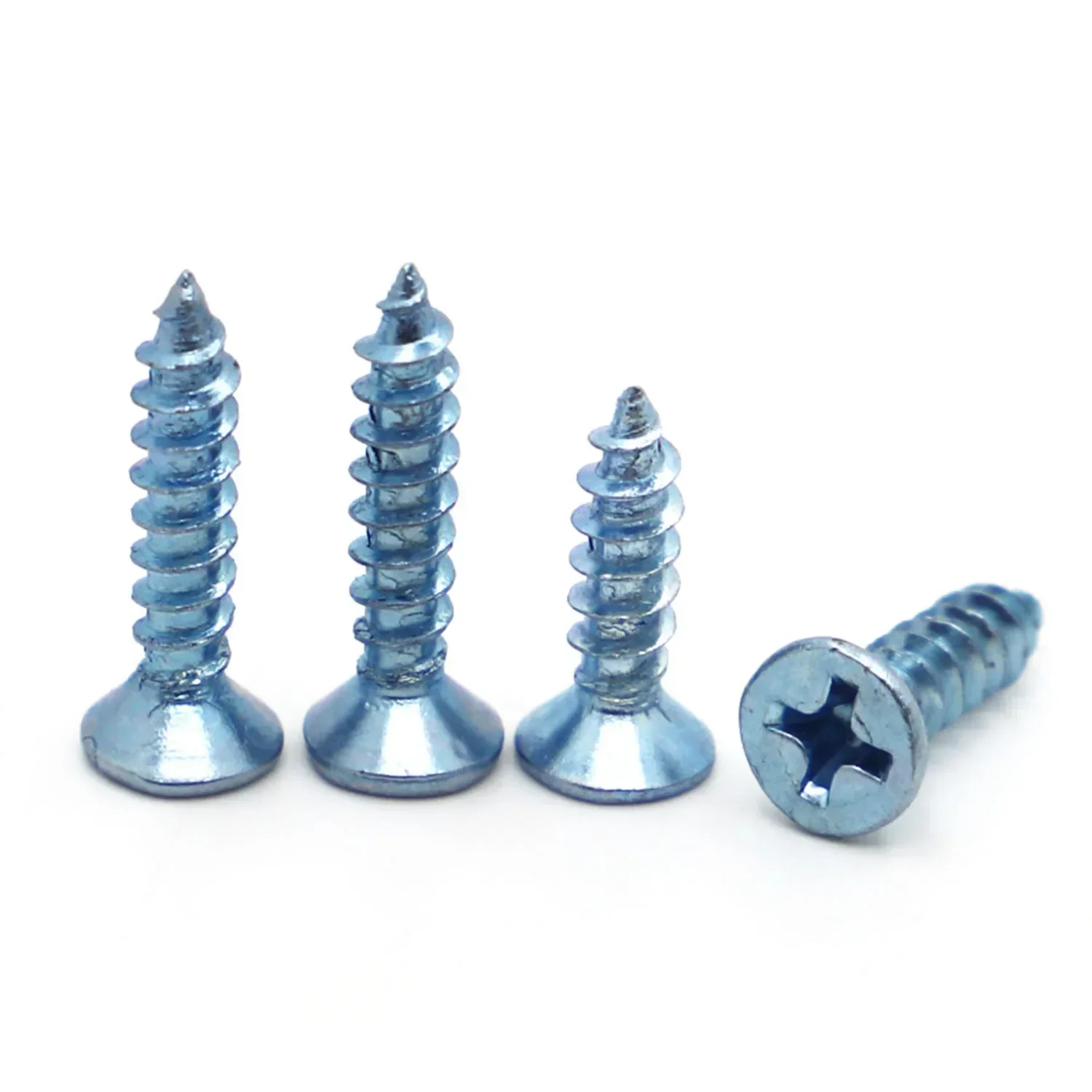 Blue Zinc Plated Steel Cross Recessed Countersunk Flat Head Hardened high-strength Tapping Screws Wood Screw M3 M4 M5 M6 50P