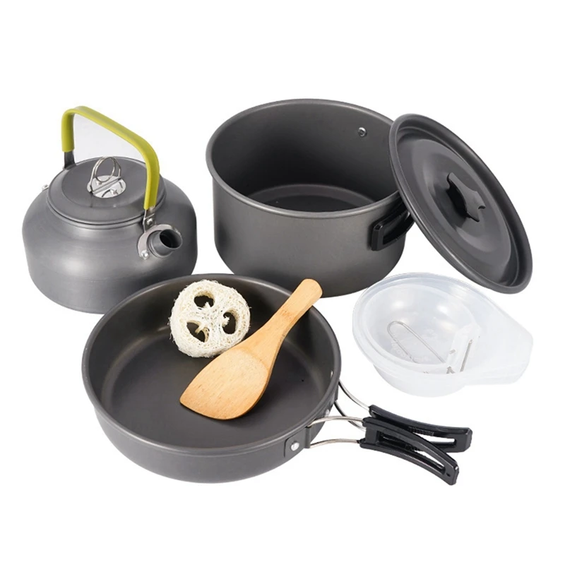 

Camping Tableware Outdoor Cookware Set Outdoor Cooking Pot Frying Pan Picnic Kitchen Travel Portable Teapot