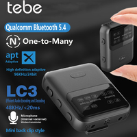 Tebe Bluetooth 5.4 Audio Receiver Transmitter aptX-LL/HD/AD LC3 Auracast LE Audio Adapter 2 IN 1 Wireless Stereo Music with Mic