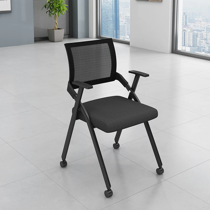 High Quality Mesh Office Chairs Metal Frame Foldable Training Room Training Chairs with Writing Table