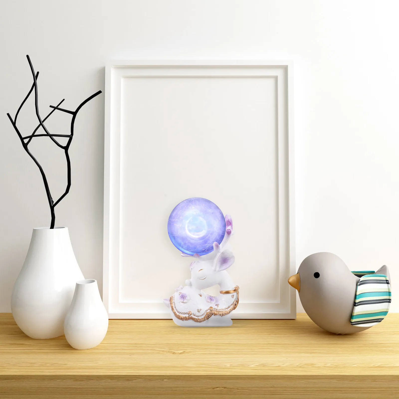 Resin Deer Shape Crystal Ball Base Creative Home Decor Desktop Adornment Gift for Deer Lovers Housewarming Photo Prop Decoration