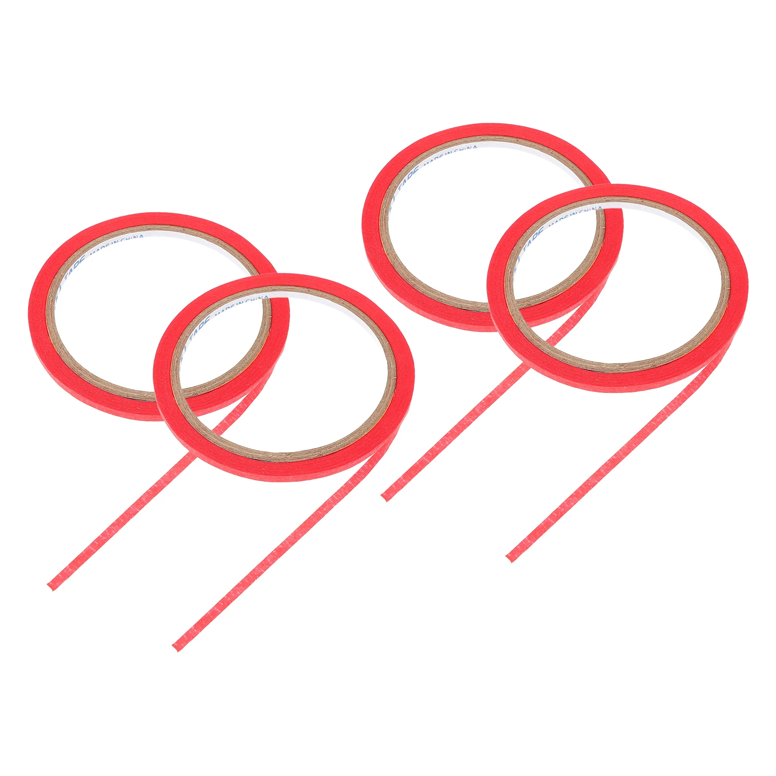 

4pcs Red Paper Tape for Vertical Cutting Marking Line Clothing Masking Tape DIY Craft Adhesive No Residue Reusable