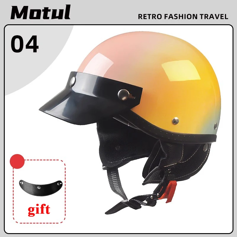 AD Retro Motorcycle Helmets for Men Vintage MOTO Half-helmet Unisex Locomotive Motorbike Certified Safety Cap Free Shipping