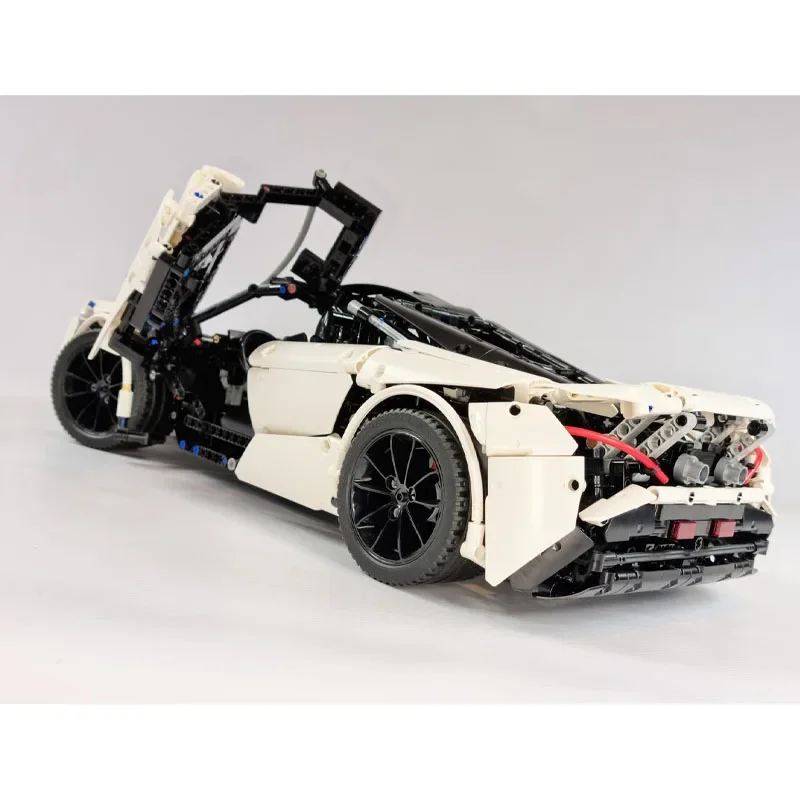 MOC-46762 de diseñador, nuevo coche deportivo de velocidad de ciudad súper blanco, 3176 piezas, modelo de bloques de construcción, juguetes educativos de cumpleaños para niños y adultos