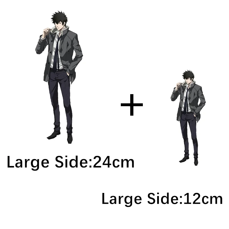 แผ่นปะสติกเกอร์ความร้อนสำหรับเสื้อผ้า sycho PASS Shinya kogami การถ่ายเทความร้อนสำหรับผู้ชายเสื้อยืดมีฮู้ดอุปกรณ์เสื้อผ้า DIY