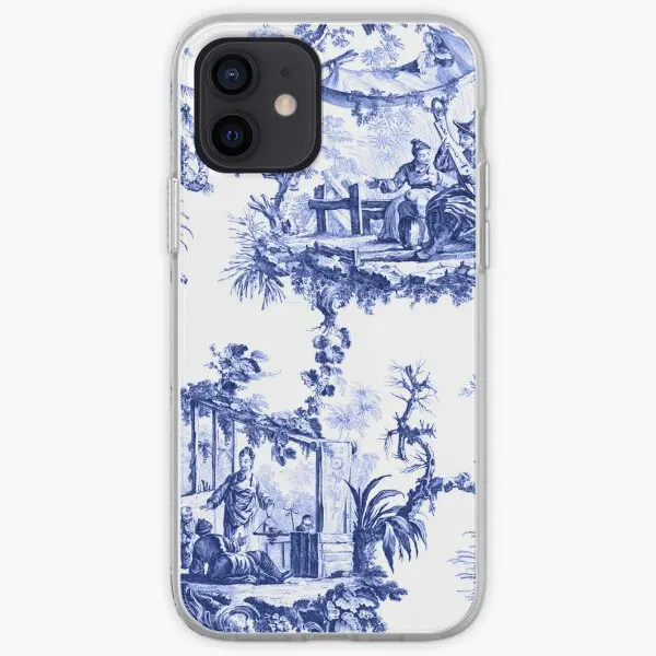 Blue Chinoiserie Toile Iphone Tough Case  Phone Case Customizable for iPhone 11 12 13 14 Pro Max Mini 6 6S 7 8 Plus X XS XR Max