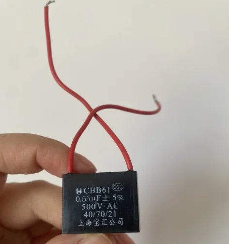 

2pcs 0.55UF500V Cbb61 Fan Starting Capacitor 500V 0.55UF