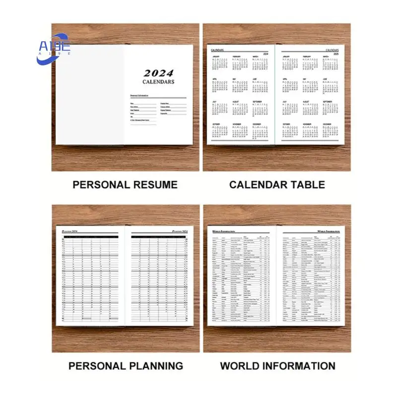 A19E-2024 Journal Notebook, 360 Pages Hardcover Leather Notebook For Women Men, 5.7X8.3Inch