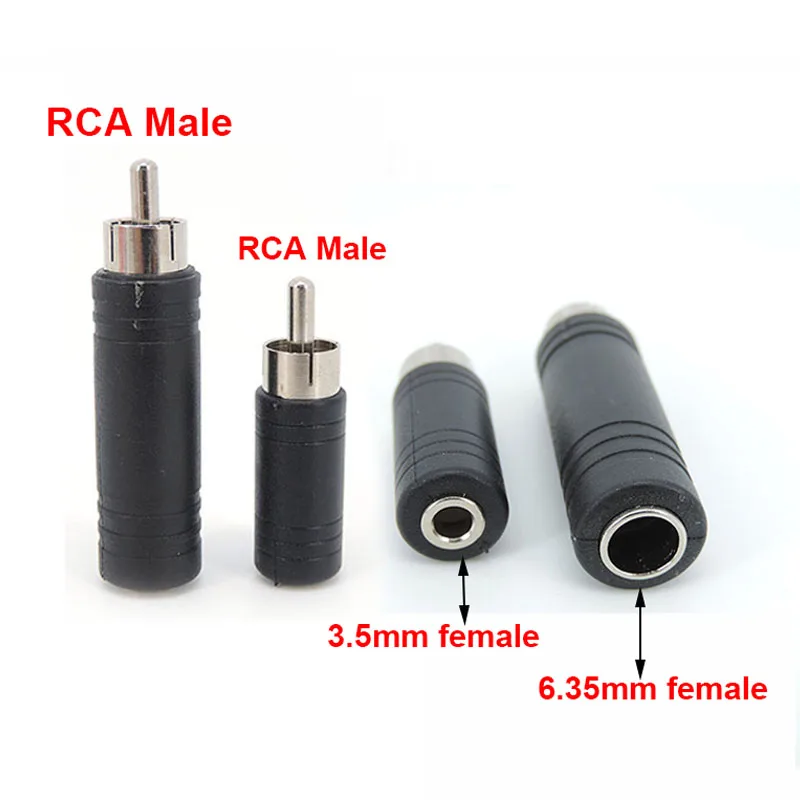 

RCA Male Plug to 3.5mm 6.35mm 6.5mm female 3Pole Stereo Female Jack cable connector Adapter 6.35 3.5 Audio M/F audio plug N6