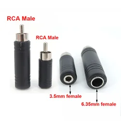 RCA Male Plug to 3.5mm 6.35mm 6.5mm female 3Pole Stereo Female Jack cable connector Adapter 6.35 3.5 Audio M/F audio plug N6