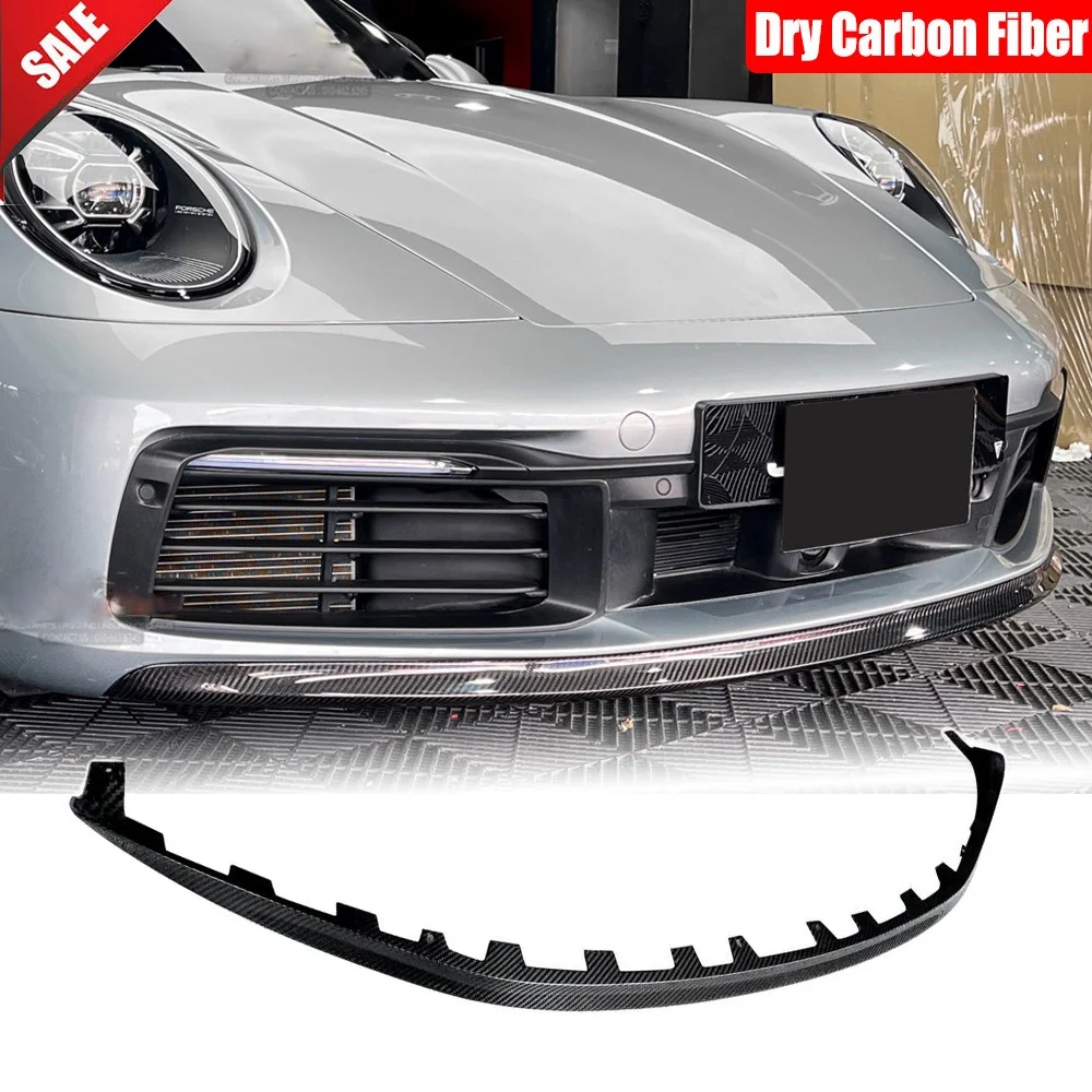 2020-2024 For Porsche 911 992 Carrera S Carbon Front Bumper Lip Spoiler Splitter Body Kit