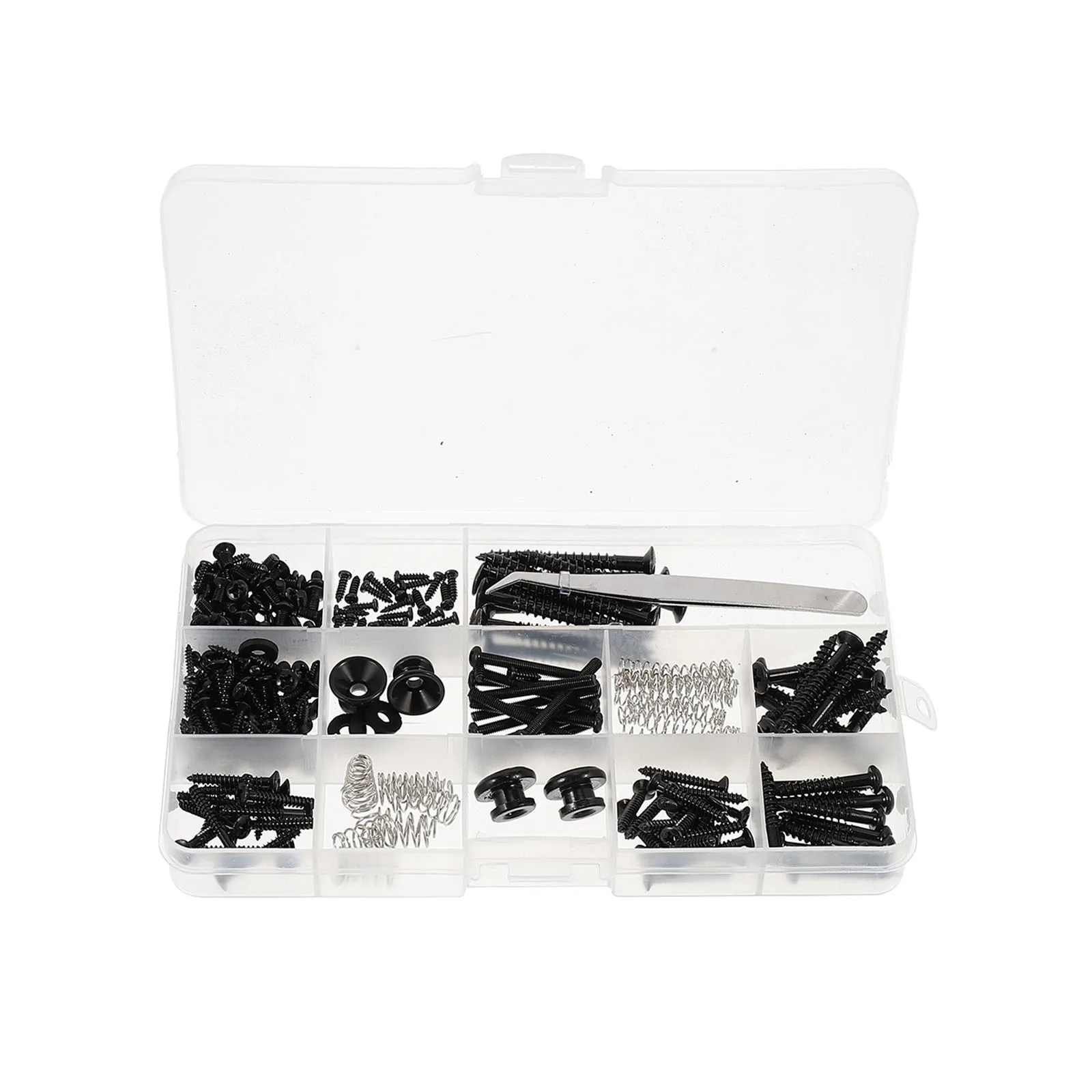 

1 Set 9 Types Guitar Repair Screws Kit With Belt Buttons Plastic Storage Box Replacement Parts For Electric Guitar Maintenance