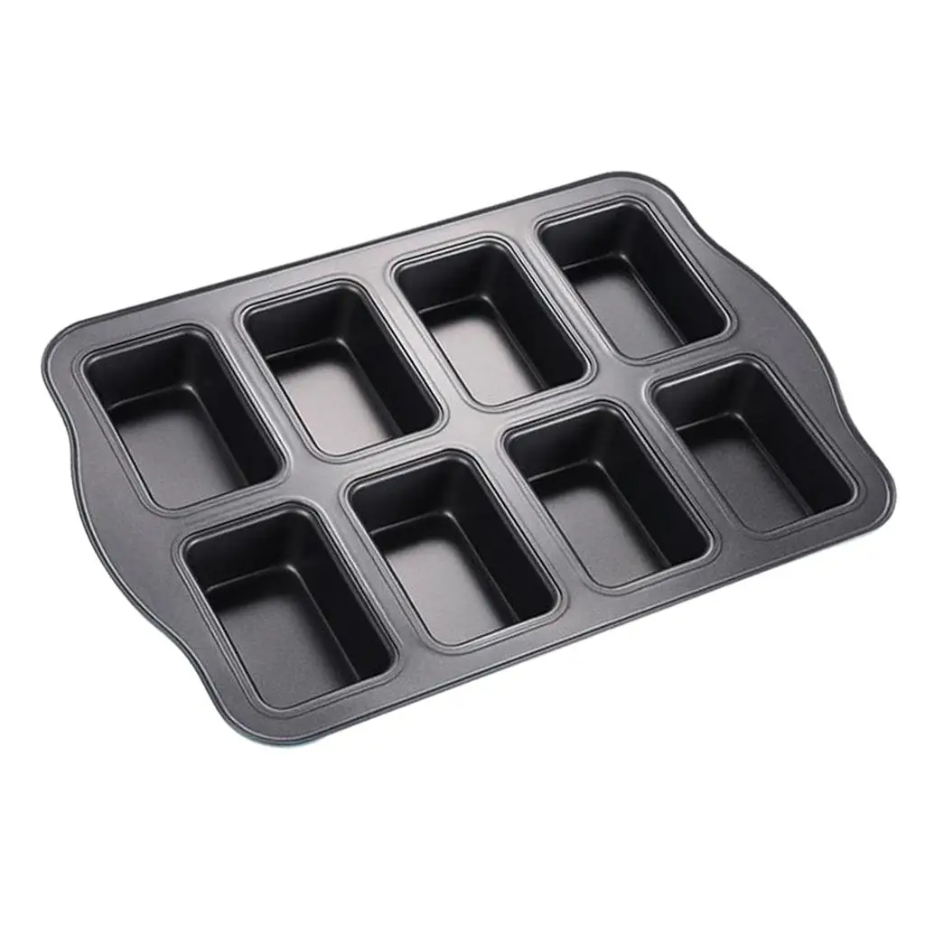 Amagogo 8 Cavity Mini Loaf Pan Non Stick Bakeware Mini Desserts Bread Baking Tins