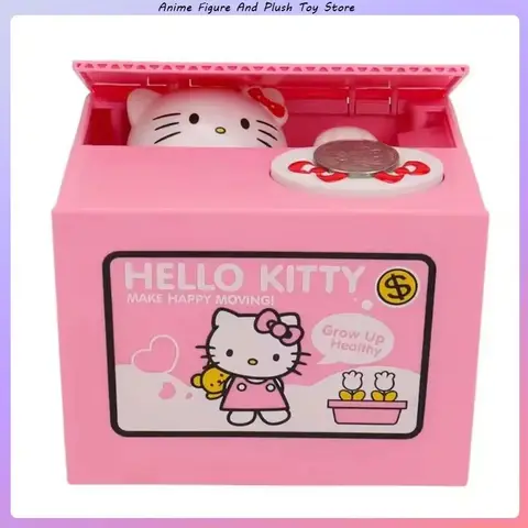 Cartoon Piggy Bank Hello Kitty Figure Anime Santa Claus Greedy Cat Electric Music Storage Tank Children Christmas Gift ﻿