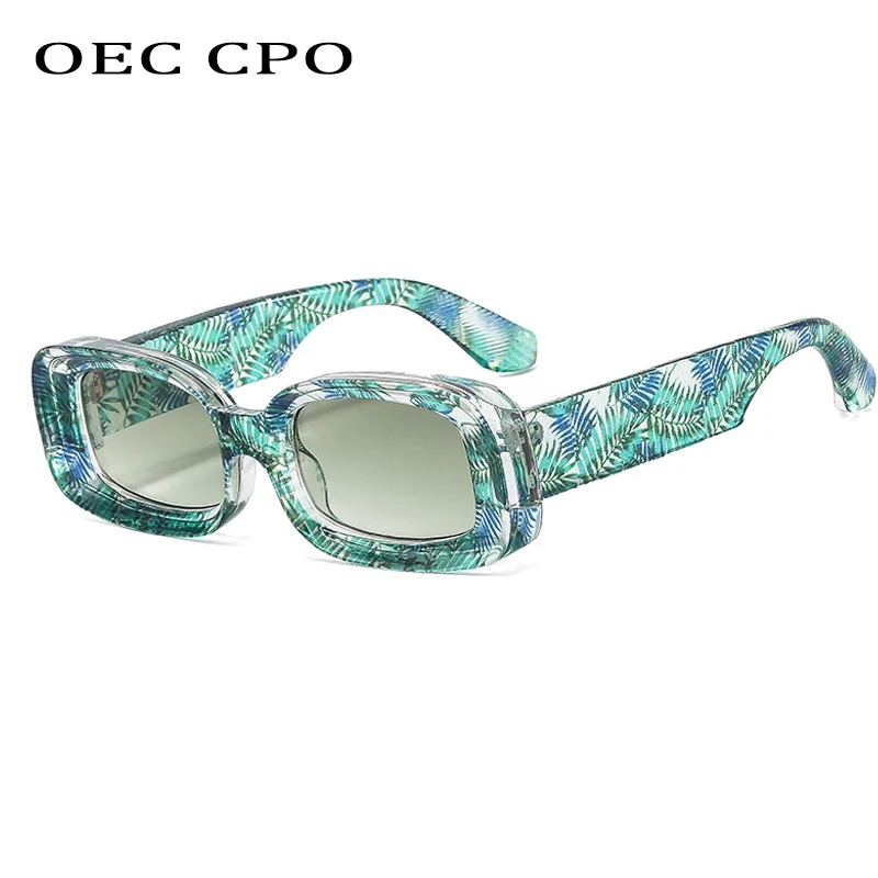 

OEC CPO Rectangle Punk Sunglasses Women Men Brand 2022 Fashion Square Sun Glasses Female Shades UV400 Colorful Steampunk Eyewear