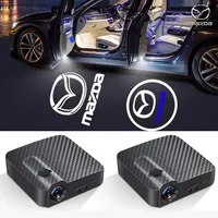 2025 For Mazda 2pcs Car Door Welcome Lamp Laser Projector Shadow Lights For Mazda Speed MS 2 3 6 5 gg gj gh cx5 cx30 cx3 mx-5 Mi