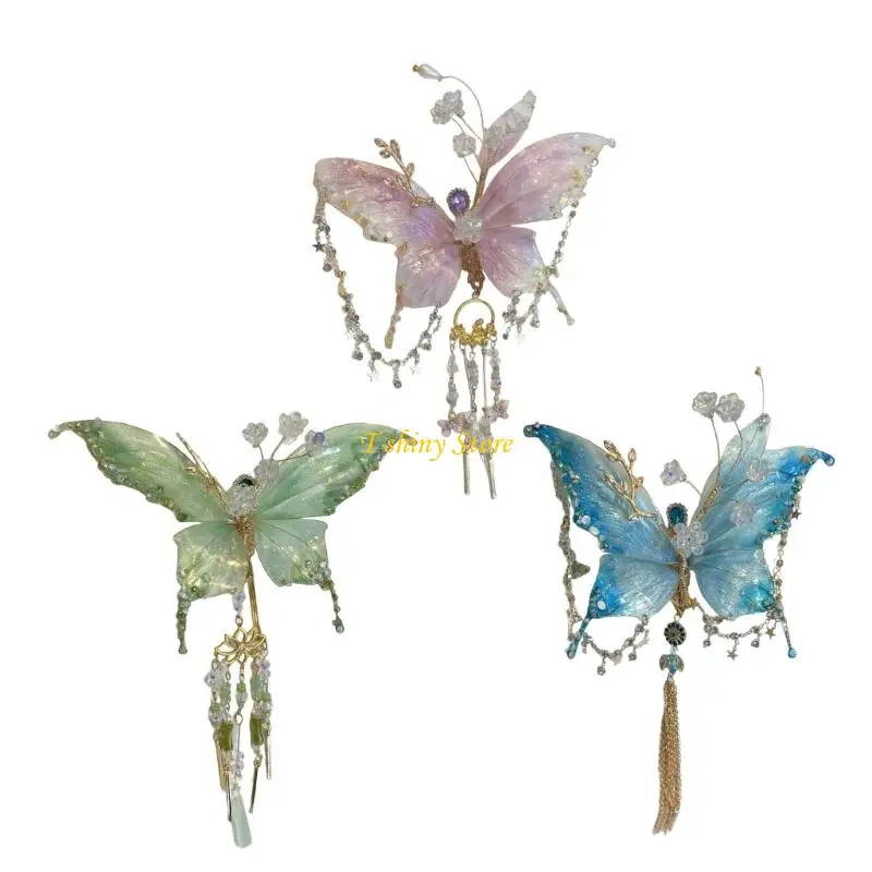 

N58F Handcrafts Chinese Ancient Hair Pin Butterfly Hair Clip Hair Ornament For Women