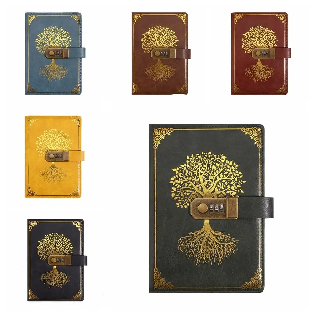 편지지 암호 노트 비밀 보호 일기장 A5 노트 잠금 장치 200 페이지 Smooth Travelers Journal Student