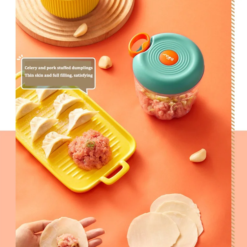 Picadora de carne Manual, picadora de ajo giratoria, prensa trituradora de ajo, cortador de cebolla y verduras, accesorios de cocina, 400/900ML