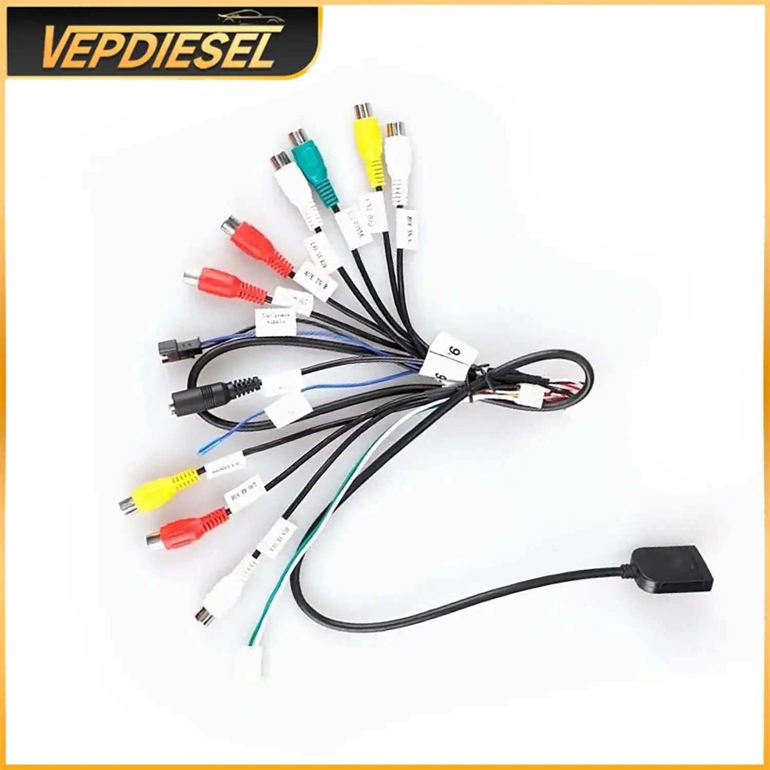 20 دبوس كابل إخراج RCA مع ميكروفون ل Teyes أجهزة الراديو أندرويد محول عالمي استبدال محول مكون النحاس النقي    #1