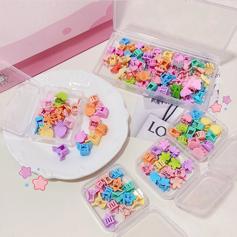 

14pcs/Box Cute Girls Baby Heart Flower Crown Animals Colorful Hair Claws Sweet Hairpins Hair Clips Kid Hair Accessories
