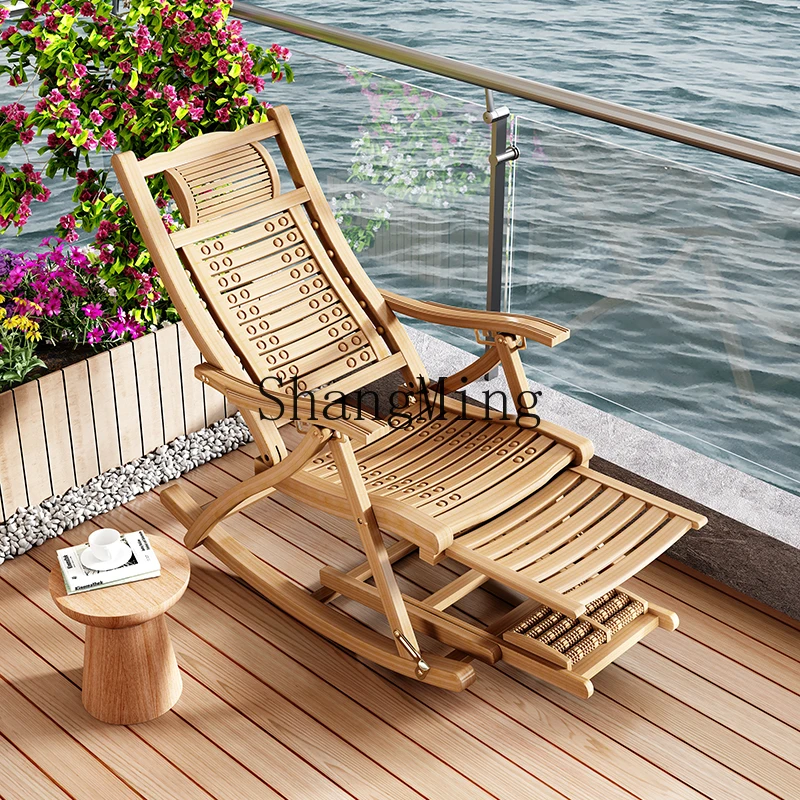 

HJ new lazy happy recliner adult elderly balcony small courtyard cool nap lunch break bamboo chair