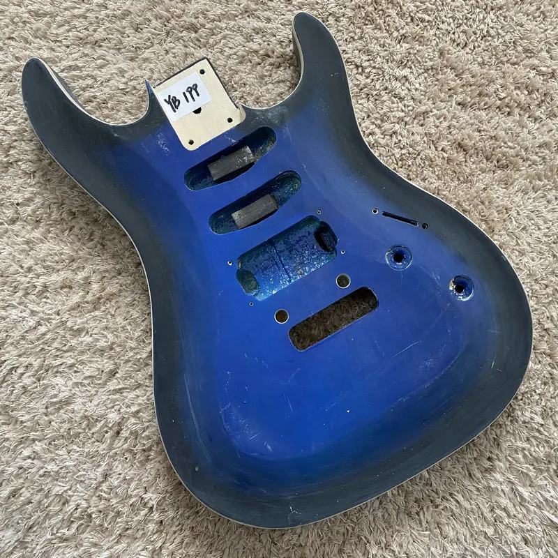 SSH Pickups Electric Guitar Body Blue Color Right Hand 2 Points Tremolo Model Stock Items Surface Damages and Dirty YB199