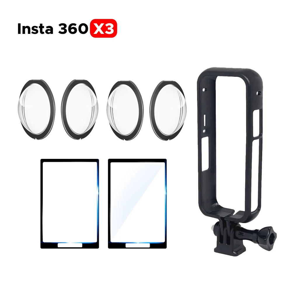

Для Insta360 X3 защитный корпус для экшн-камеры рамка для телефона с экраном и объективом Закаленное стекло пленка защита от падения крепление