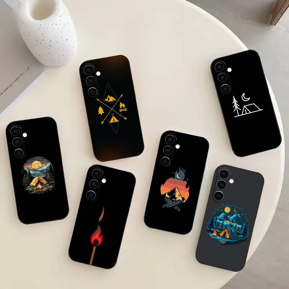 

Camping Mountain Outdoor Phone Case For Samsung GalaxyA13,21s,22,31,32,52,53,71,72,73,Soft Black Cover