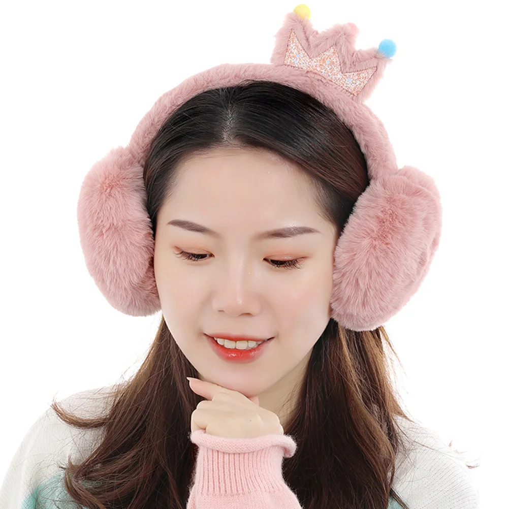 1 stks winter oor cover cartoon kroon oorbeschermer outdoor oor warmer dik warm houden schattig draagbaar lichtgewicht